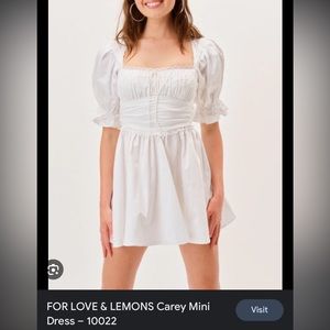 For love and lemons Carey mini dress in white size SMALL!